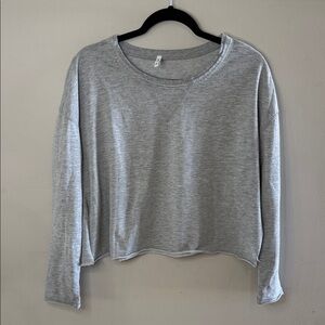 Z Supply Light Gray Women's long sleeve slight crop
